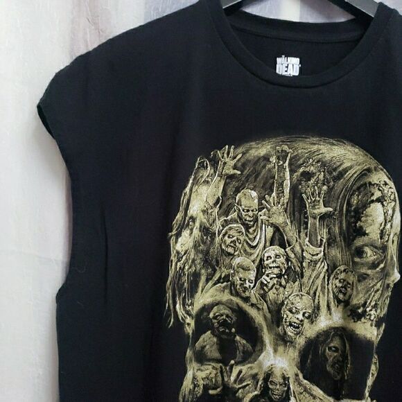 The Walking Dead Sleeveless Shirt Men 2XL Black 2015 Skull Zombies Horror Gore - Picture 4 of 12